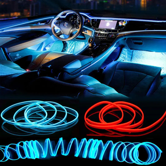 Car Interior Decorative Lamps Strips Atmosphere Lamp Cold Light  Decorative Dashboard Console Auto LED Ambient Lights 1/2/3/4/5M sayaragear