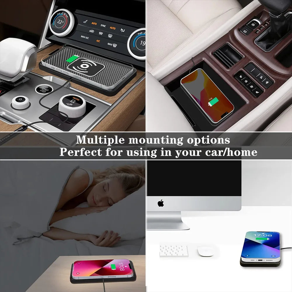 Car Wireless Charger for Iphone 16 15 15 Pro Max 14 13 12 X Samsung S24 S23 Wireless Car Charger Silicone Pad Stand Fast Charger sayaragear