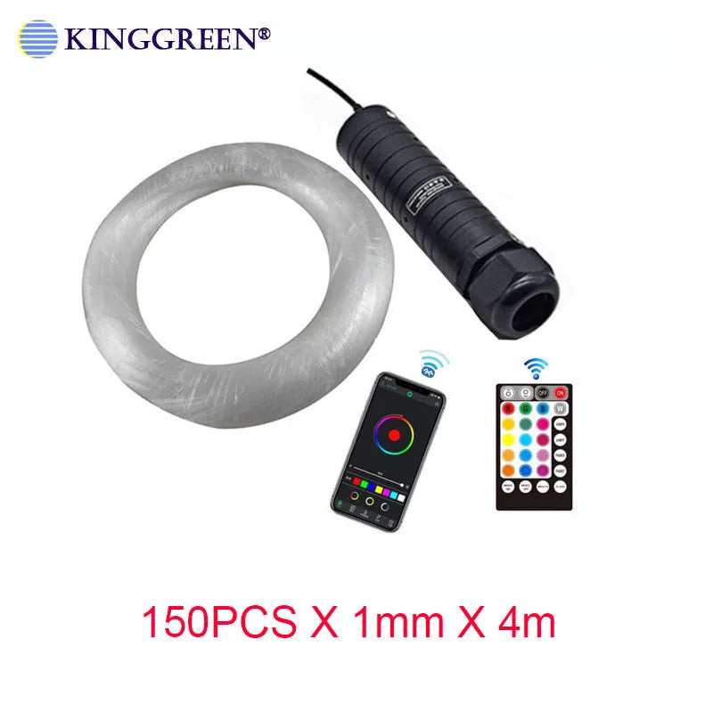 LED Fiber Optic Car Light DC12V 6W RGB Car Roof Star Lights RF Remote Control with PMMA Optical Fiber Cable For Ceiling Lighting sayaragear