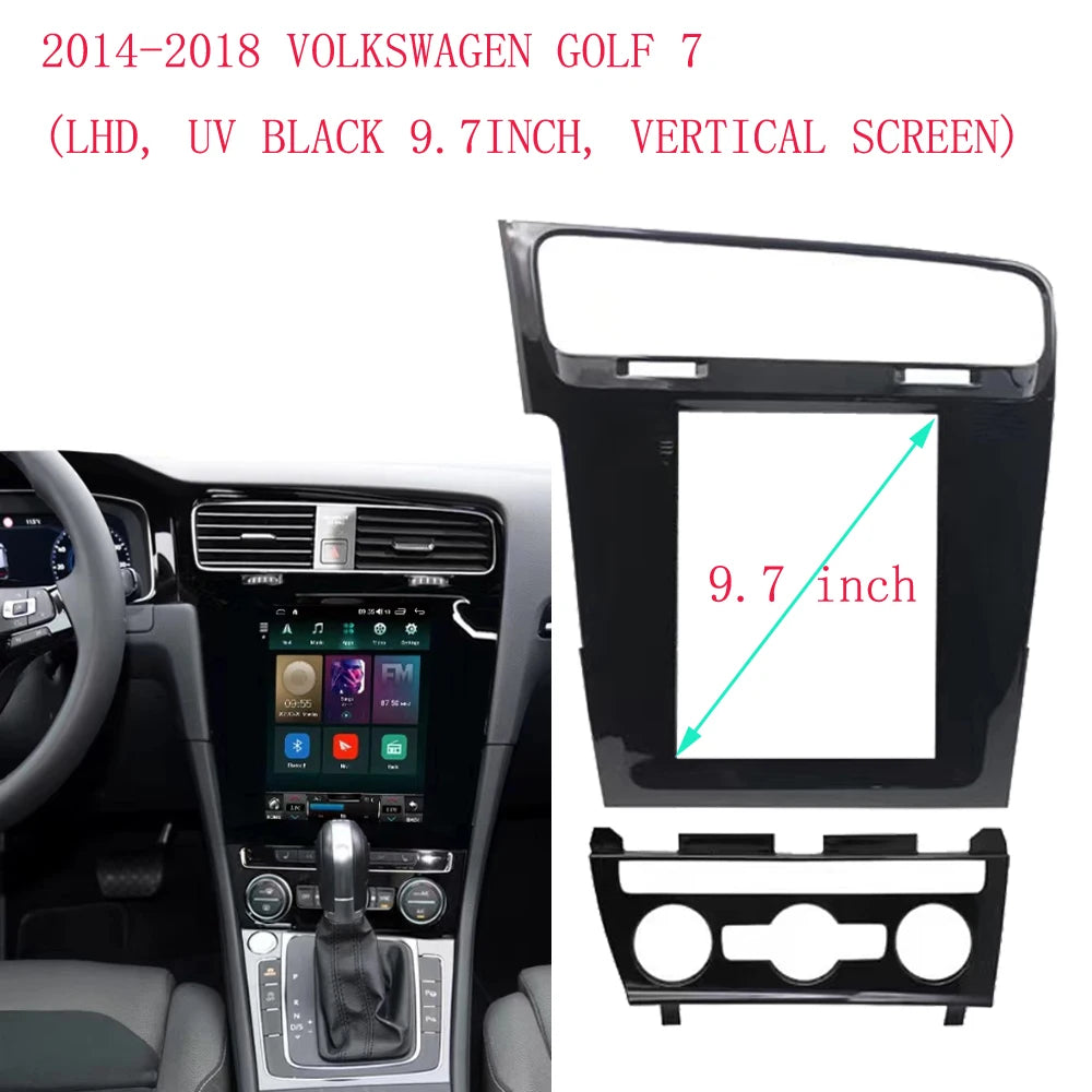 9.7 Inch Android GPS Stereo Player 2DIN Head Unit VERTICAL Car Radio Fascias Dash Frame Panel For 2014-2018 VOLKSWAGEN GOLF 7 sayaragear