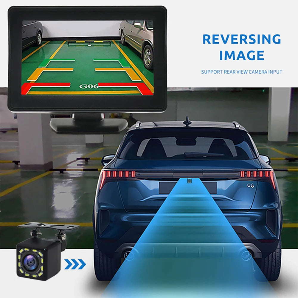 Easy Installation 4.3Inch or Rear View Camera Monitor Screen Reversing Camera for Car Parking Parking System Camera for Vehicle sayaragear