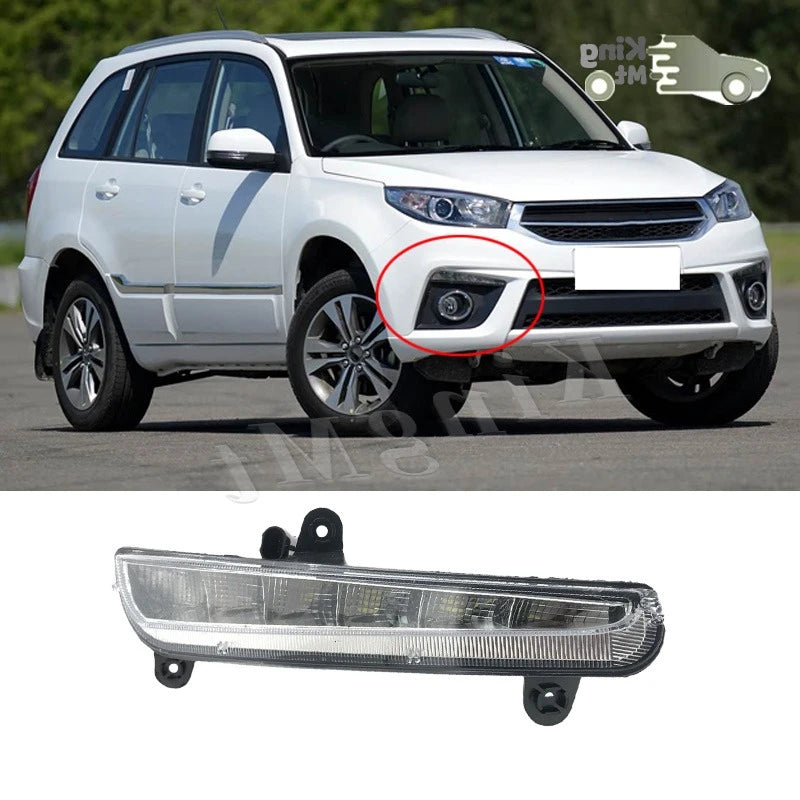 For Chery Tiggo 3 Foglight Fog Light Assembly LED/ Halogen Front Bumper Fog Lamp Kit Replacement with Waterproof Housing sayaragear