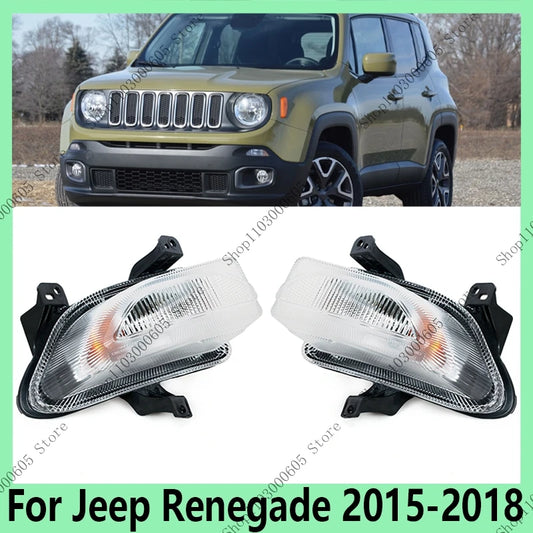 For Jeep Renegade 2015-2018 Car Front Bumper Fog Light Assembly Turn Light Auto Accessories Front Fog Light 68256431AA68256432AA - sayaragear