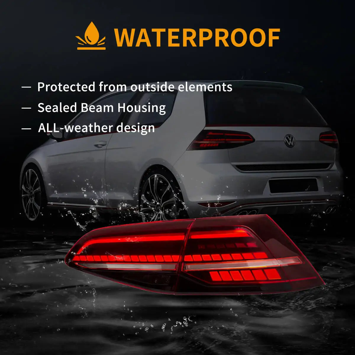 VLAND LED Tail Lights For 13-21 VW Golf MK7 MK7.5 Hatchback Sequential Turn Signal Rear Lamp Assembly sayaragear
