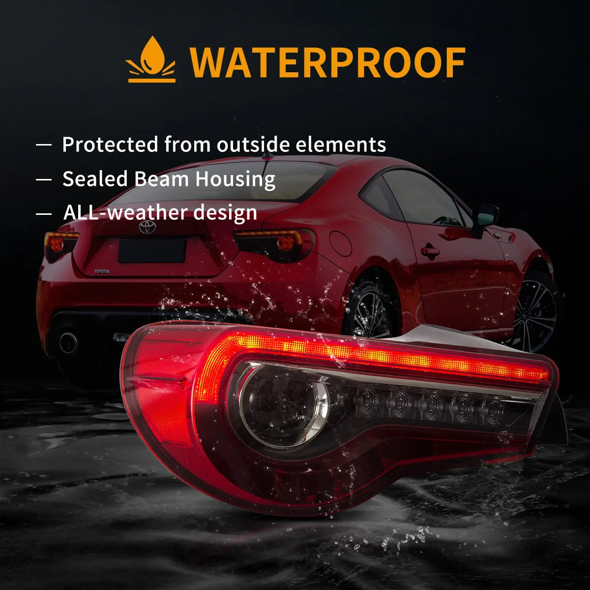 Vland 2012-2021 FR-S / BRZ / GT86 1st Gen (ZN6/ZC6) LED Tail Lights With Sequential Turn Signal sayaragear