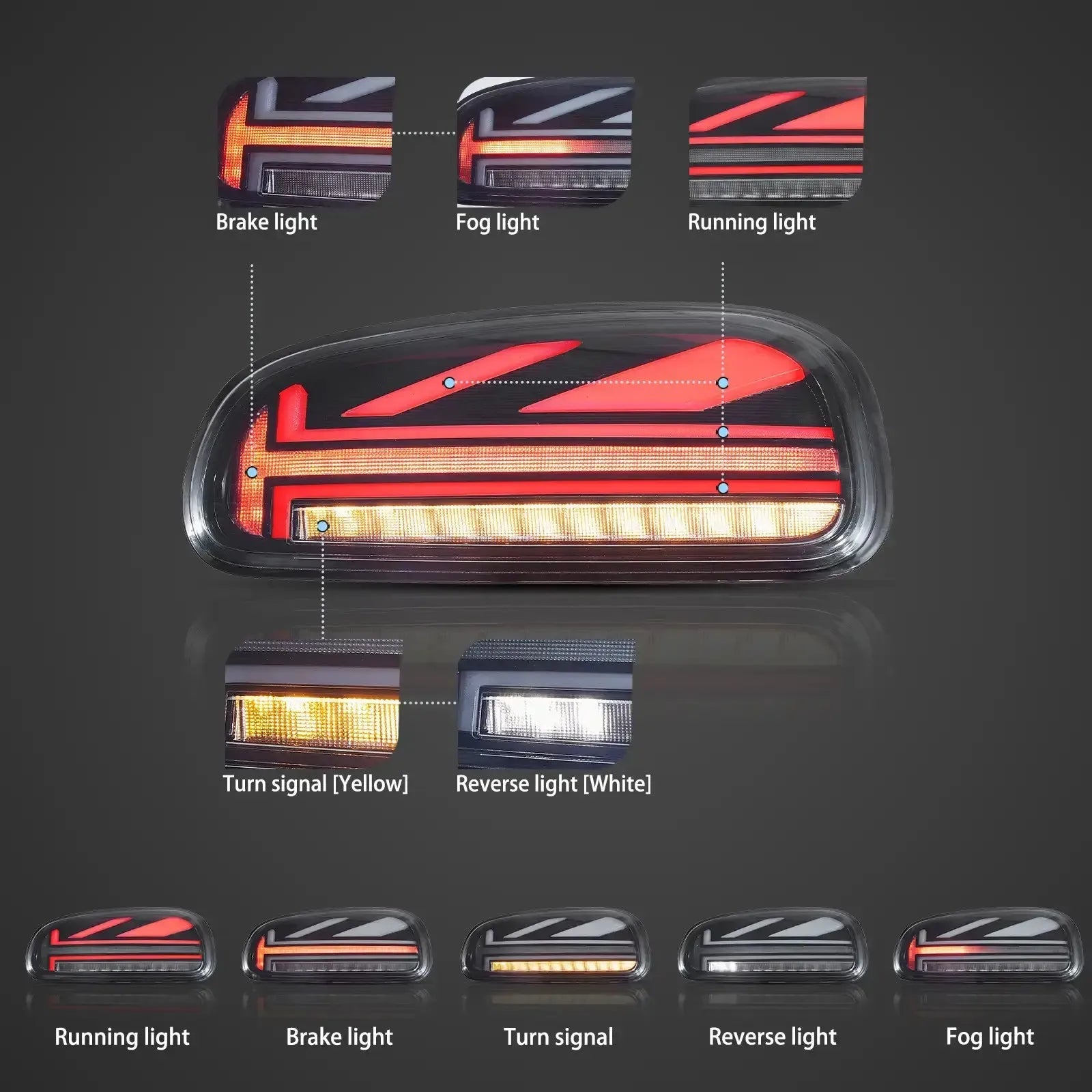 Vland 15-23 Cooper Clubman F54 LCI F54/F54N Full LED Tail Lights with Upgraded Dynamic Welcome Lighting sayaragear