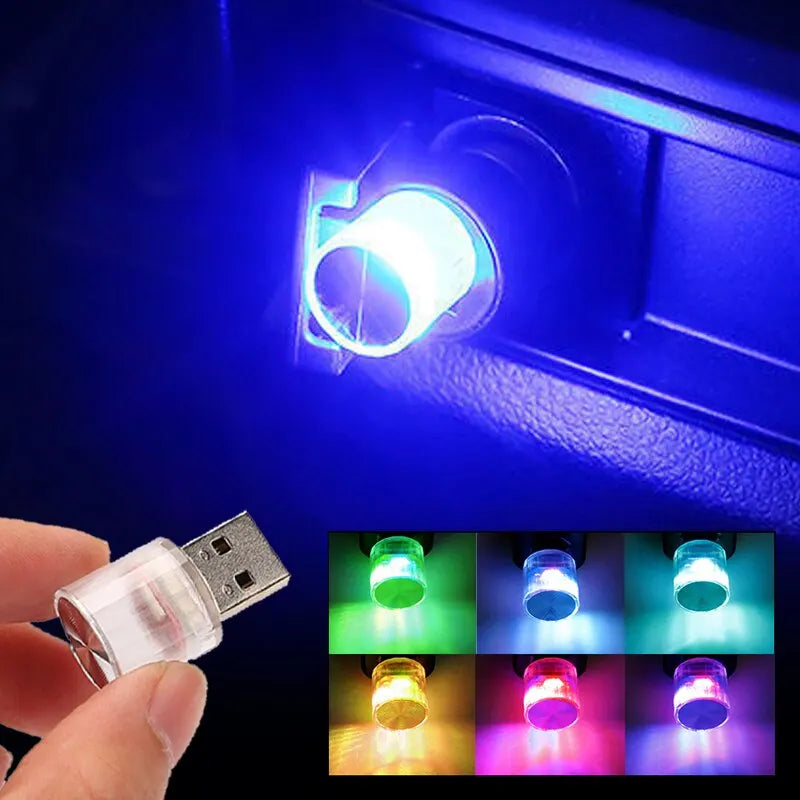 Car Mini USB LED Ambient Light Decorative Atmosphere Lamps for Interior Environment Auto PC Computer Portable Light Plug Play sayaragear
