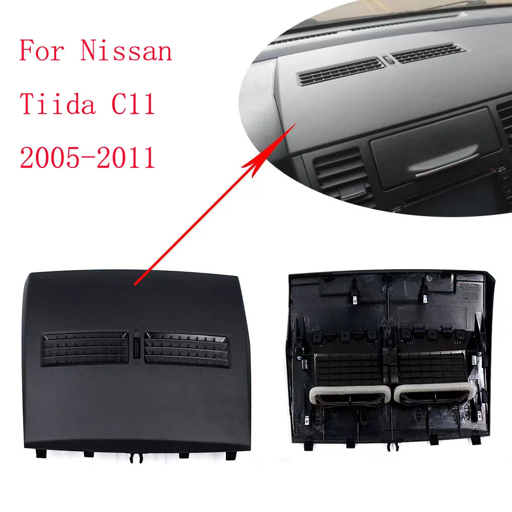 for Nissan Tiida 2005-2011 Car Finisher-Instrument Panel Cover Vents Conditioner Middle Cover Outlet Dashboard Cover Front Shell sayaragear