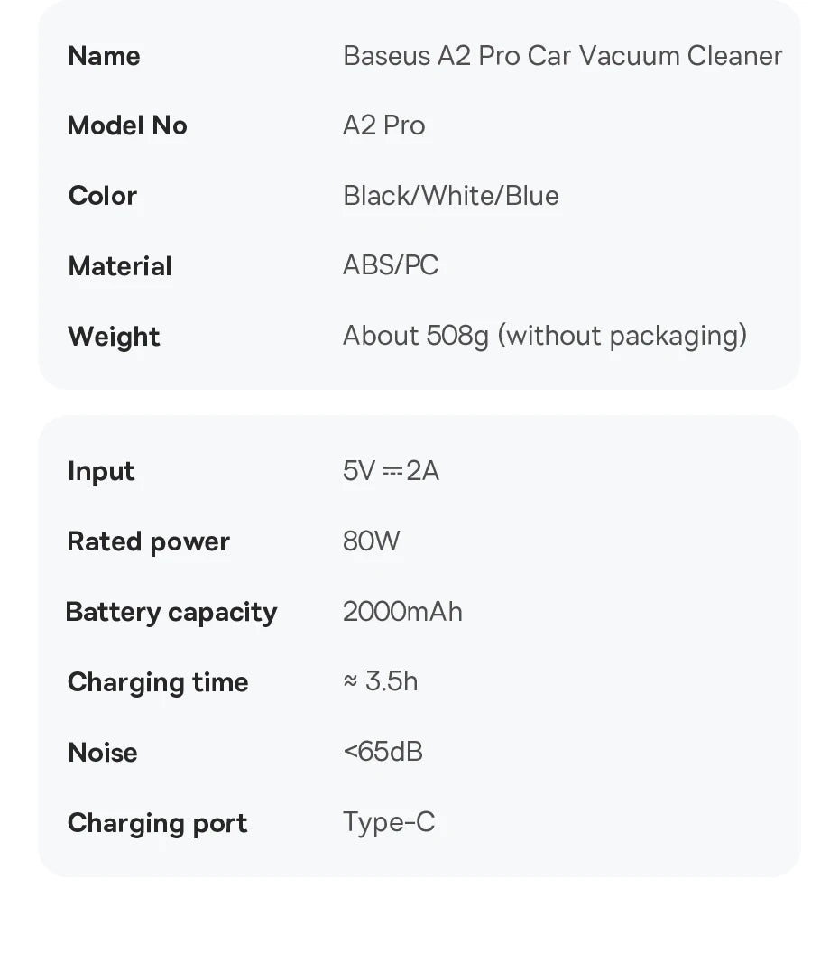 Baseus A2Pro Wireless Car Vacuum Cleaner 6000Pa Mini Air Blower Portable Handheld Vacuum Cleaner For Car Home Cleaning Accessory sayaragear