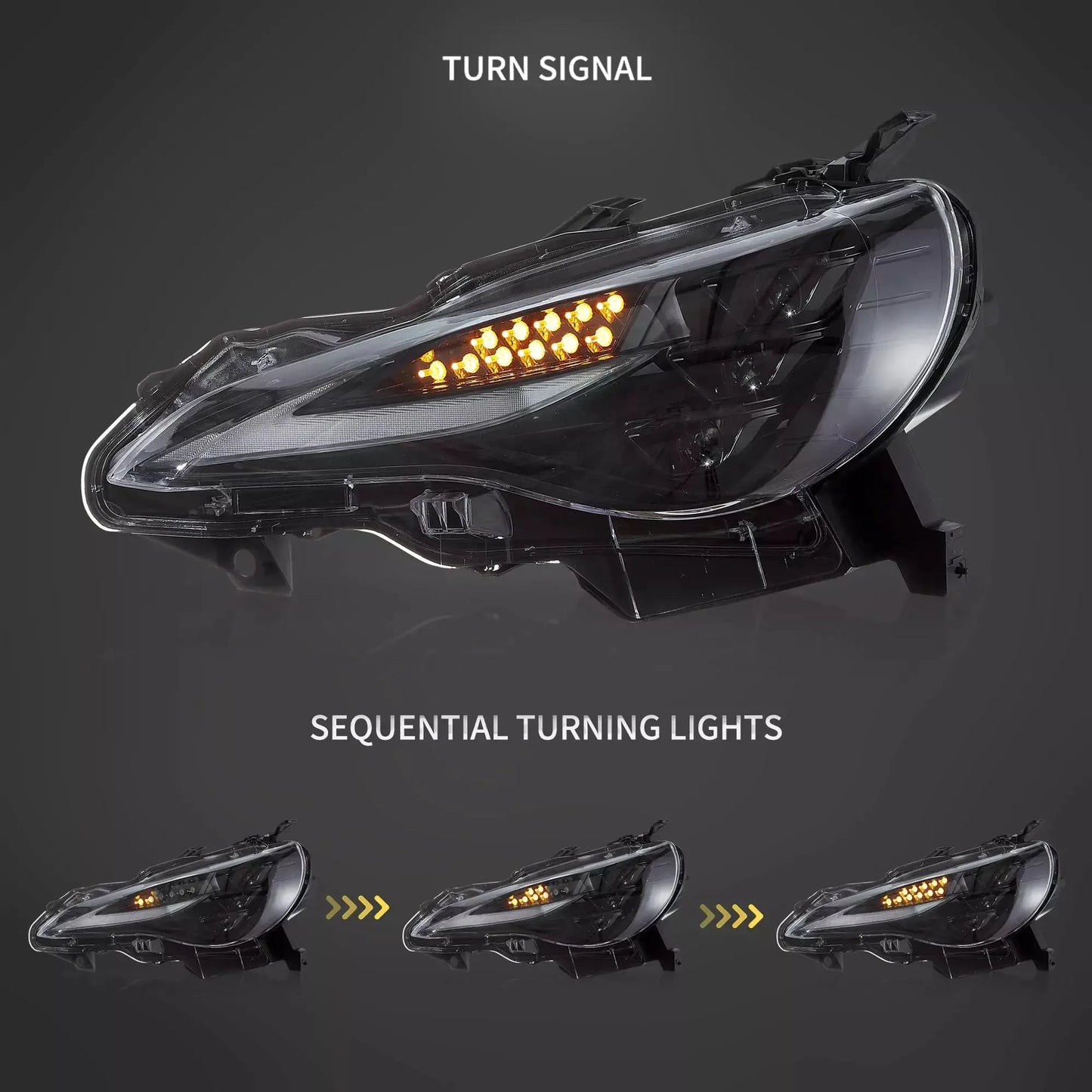 Vland 12–21 86 Subaru BRZ Scion FR-S RGB Headlights Full LED with DRL Color Changing Front Headlamp Assembly Upgrade sayaragear