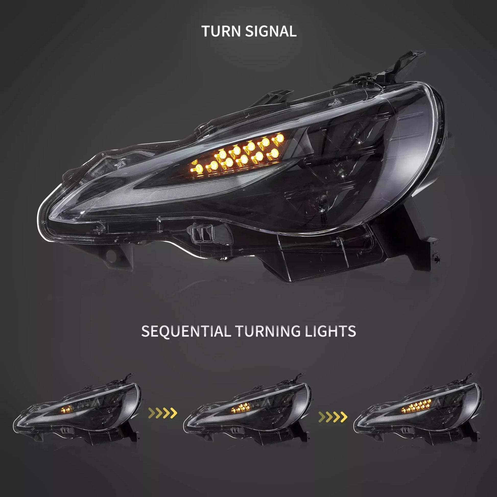 Vland 12–21 86 Subaru BRZ Scion FR-S RGB Headlights Full LED with DRL Color Changing Front Headlamp Assembly Upgrade sayaragear