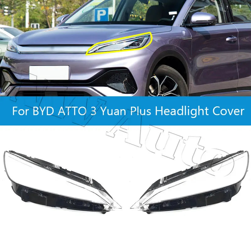 Headlight Cover Head Lamp For BYD ATTO 3 Yuan Plus Front Bumper Light Cover Assembly sayaragear