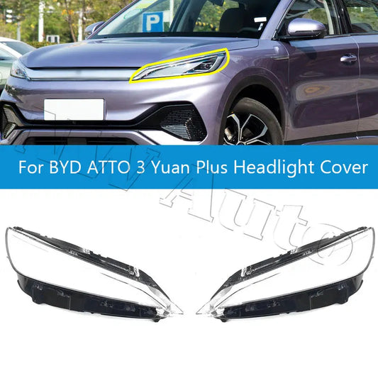 Headlight Cover Head Lamp For BYD ATTO 3 Yuan Plus Front Bumper Light Cover Assembly sayaragear