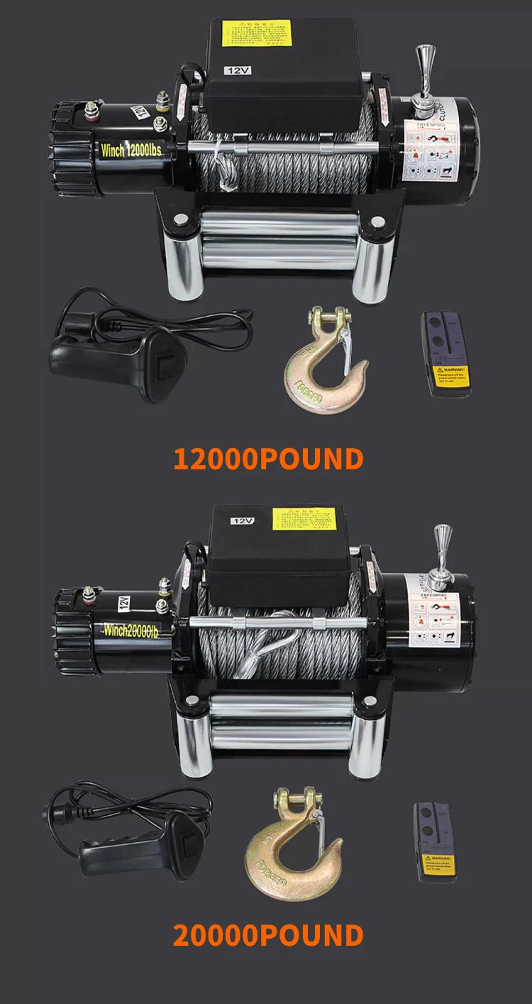 12000lbs 12v Electric Winch for 4x4 Off-Road Car Discovery Remote Control Kits with Hydraulic Power Source 24v Voltagecustom sayaragear