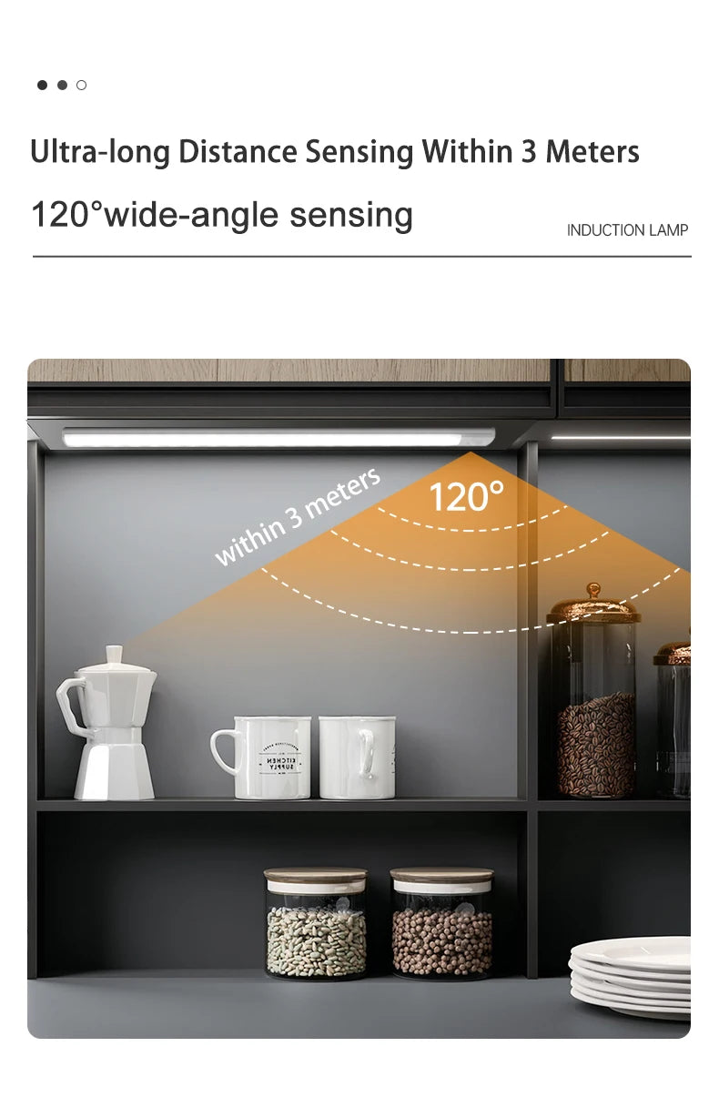 LED Cabinet Light Type C Rechargeable Motion Sensor Night Lights for Kitchen Wardrobe Cabinet Lighting 10cm/20cm/30cm/40cm/50cm sayaragear