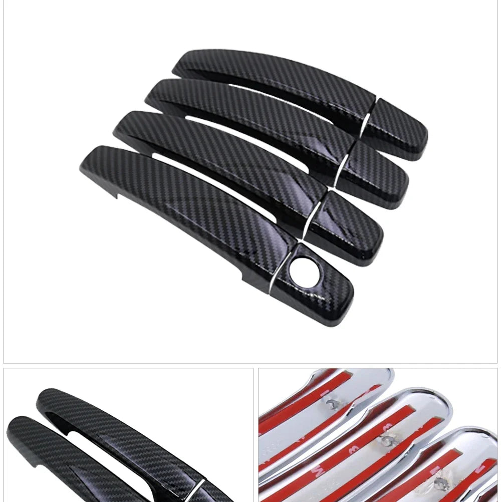 Carbon Fiber Door Handle Cover Accessories for  Chevrolet Sonic AVEO Holden Barina 2011 2012 2013 2014 2015 2016 2017 2018 2019 sayaragear