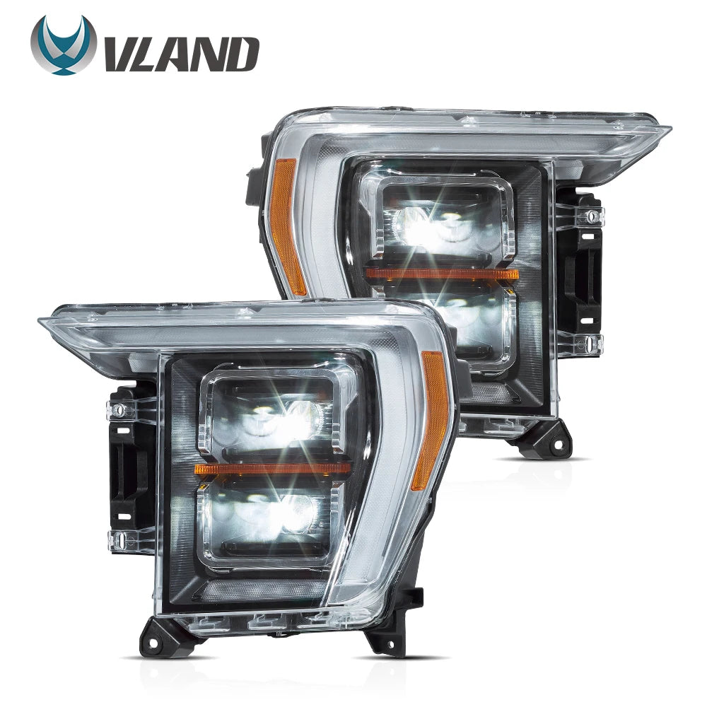 VLAND Headlamp Car Headlights Assembly FOR FORD F150 2021 LED Head Light With Moving Turn Signal Dual Beam Lens Plug-and-play sayaragear