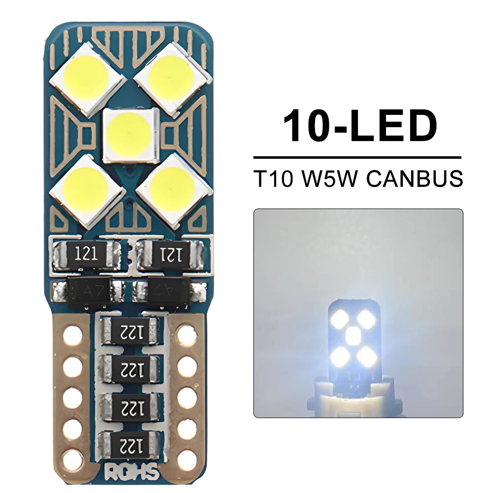 2-20 PCS CANBUS T10 W5W LED Bulb 12V 2835SMD 6500K White 500LM Car Interior Dome Door Glove Box Maps Trunk License Plate Lights sayaragear