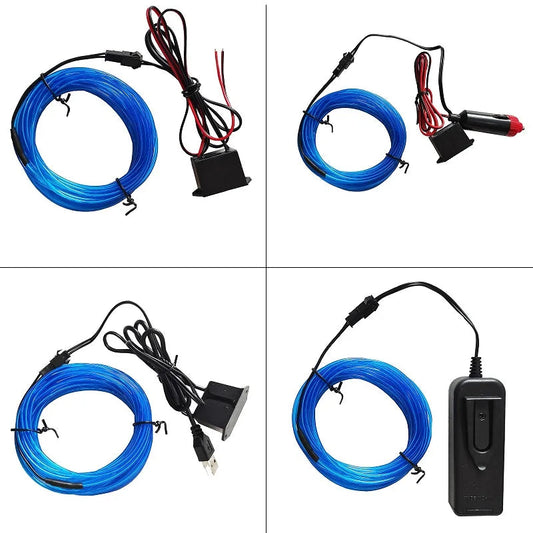 10/5/3m Multicolor Atmosphere Lighting LED Strip 5V DIY Flexible EL Cold Light Line Tube With USB Auto Decoration Ambient Lamp sayaragear