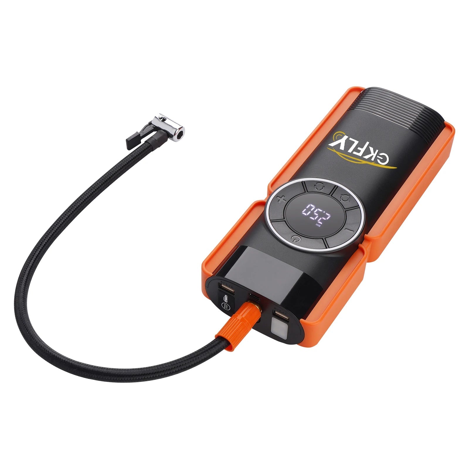 GKFLY Jump Starter 4 in 1 Pump Air Compressor 4000A Power Bank 12V Digital Tire Inflator 150PSI Emergency Battery Booster sayaragear