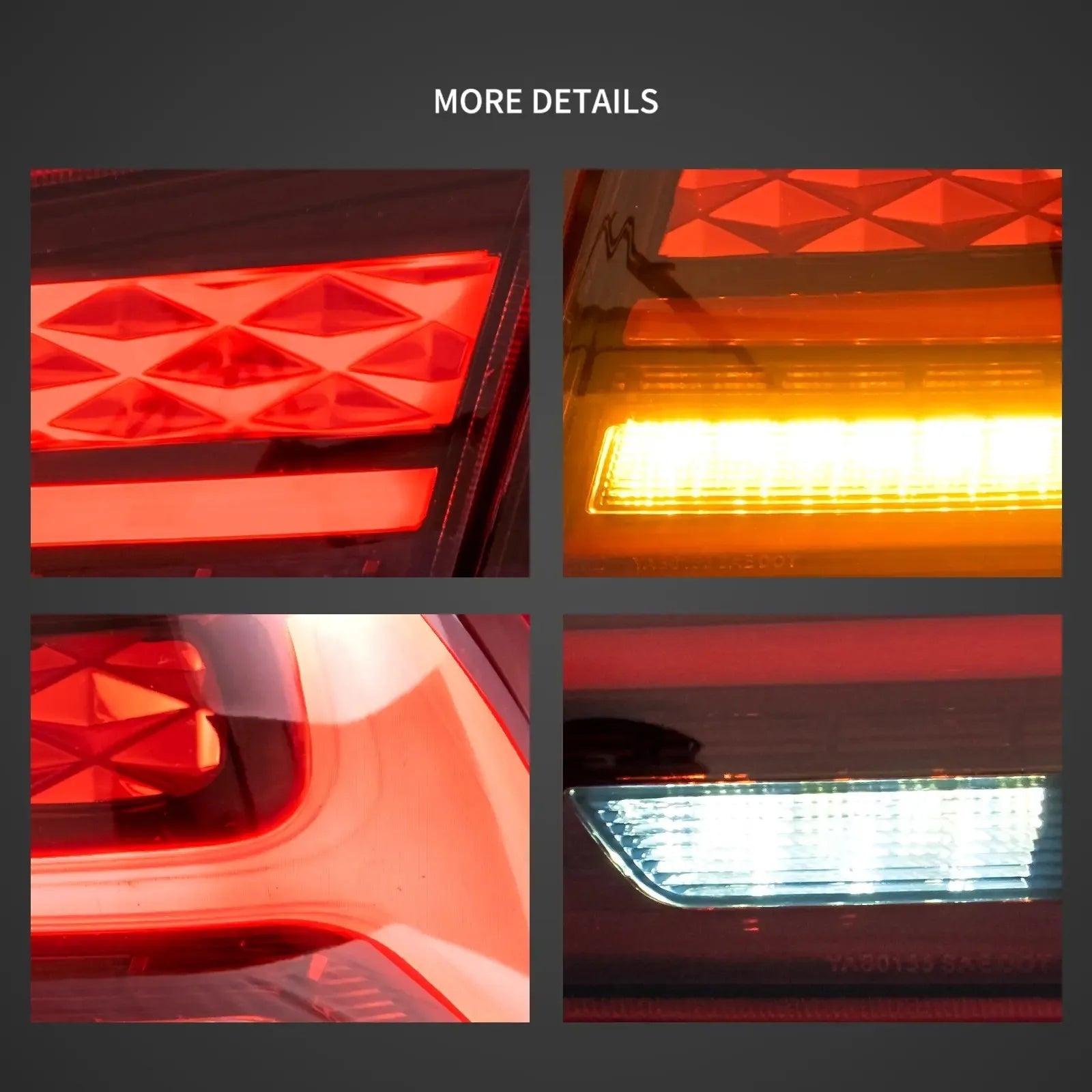 VLAND IV LED Tail Lights with Dynamic Welcome Lighting for 2008-2018 Mitsubishi Lancer and Lancer Evolution X Rear Light Assembl sayaragear
