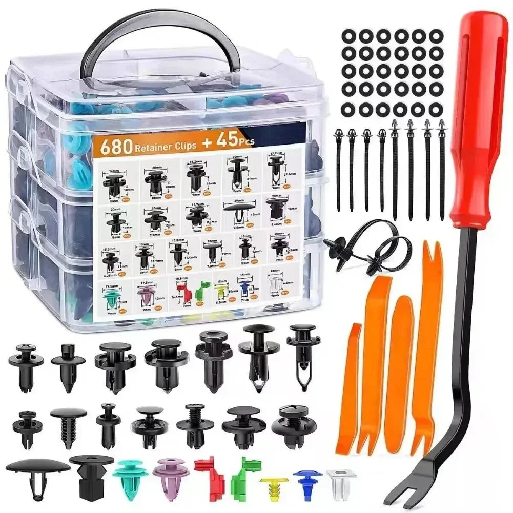 800pcs-100Pcs Car Fastener Clip Kit Fender Rivet Plastic Clips Auto Body Push Retainer Pin Rivet Bumper Door Trim Panel Repair sayaragear
