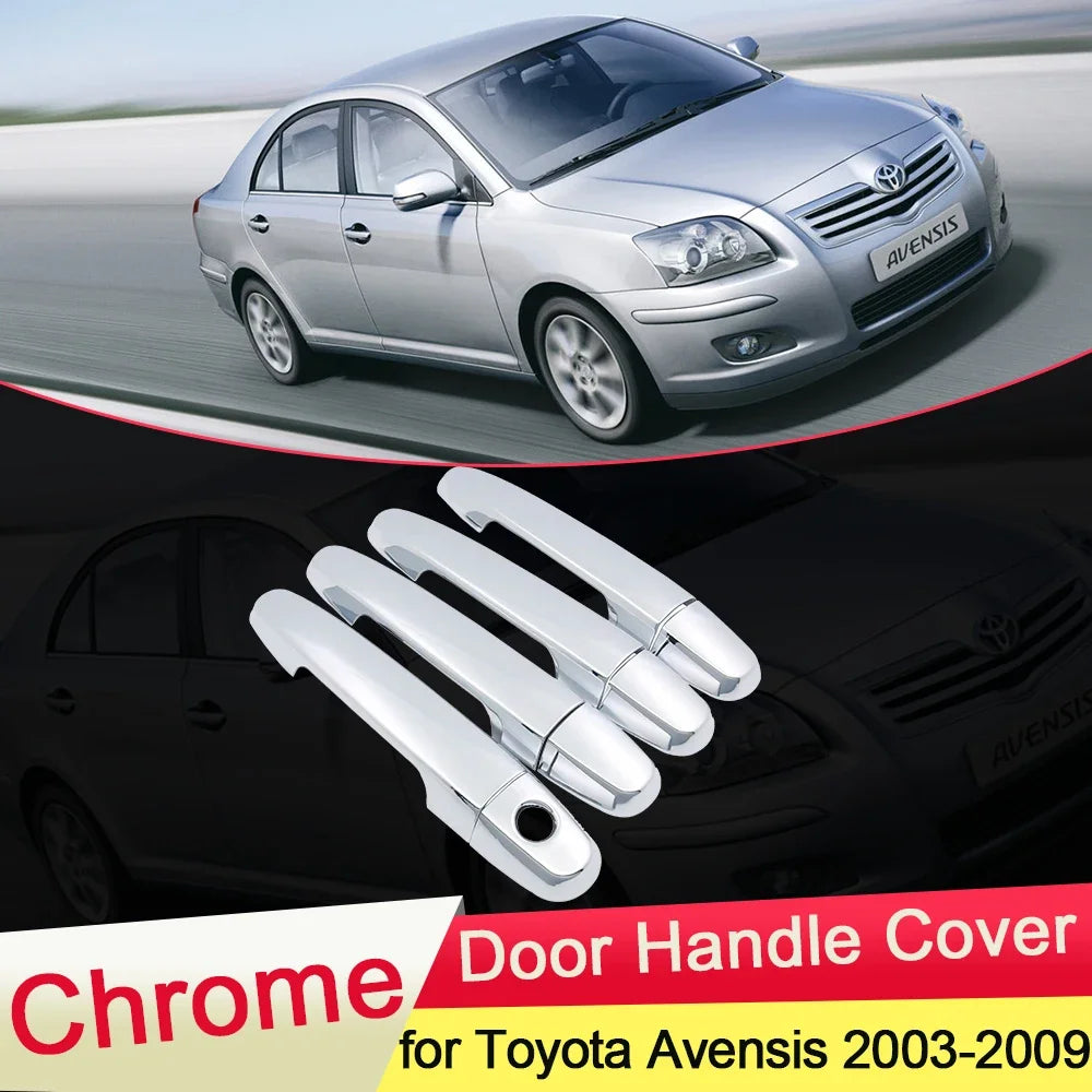 for Toyota Avensis T250 T25 2003 2004 2005 2006 2007 2008 2009 Chrome Door Handle Cover Trim Set Cap Car Styling Accessories ABS sayaragear