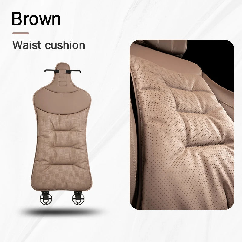 Universal Car Seat Cover Leather Cars Seat Waist Cushion Covers Four Season Auto Interior Seats  Protection Pad Car Accessorie sayaragear
