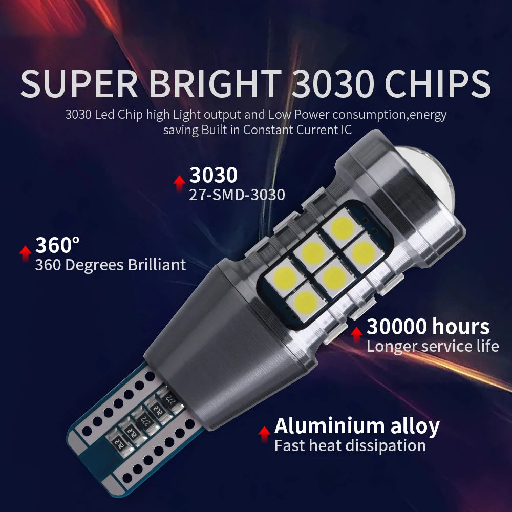 2pcs Super Bright W16W T15 921 LED Bulbs Canbus Car Light High Power 3030SMD No Error For Tail Signal Lamp Backup Reserve Lights sayaragear