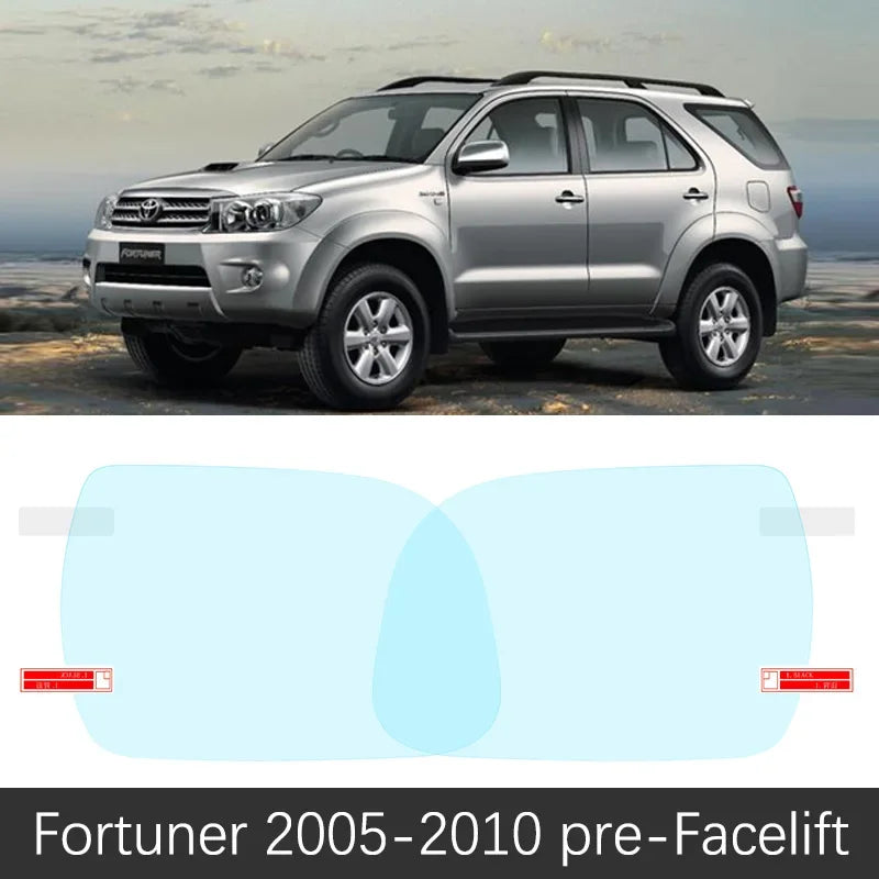Full Cover Anti Fog Rainproof Film for Toyota Fortuner 2005 -2020 AN50 AN60 AN150 AN160 Hilux SW4 SR5 Rearview Mirror Protective sayaragear