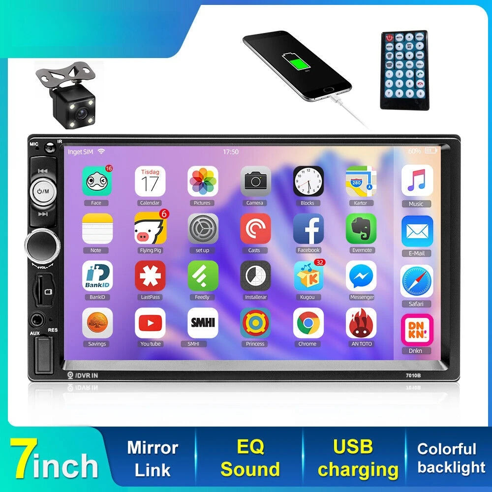 Universal 7" Double 2 DIN Car Stereo Radio Touch Screen Bluetooth FM MP5 Player sayaragear