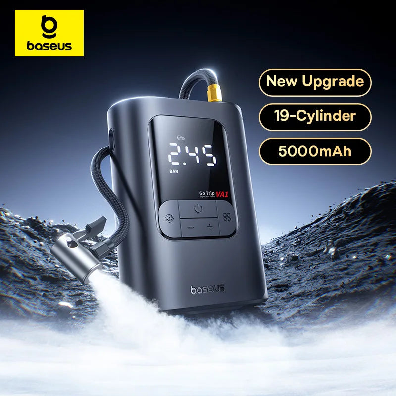 Baseus Wireless Car Air Pump Portable Air Compressor for Car Motorcycles Bicycle Electric Tire Inflator with LCD Digital Display sayaragear