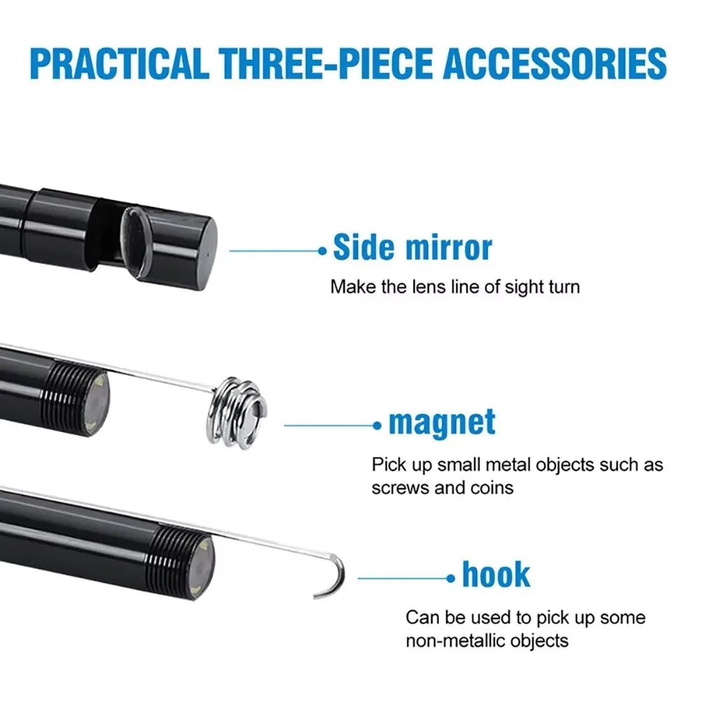 5.5/7.0MM Type-C Endoscope Camera IP67 Waterproof with 6 Adjustable LEDs USB Android Flexible Inspection Borescope for Phone PC sayaragear