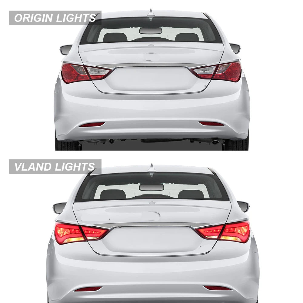 Vland LED Tail Lights for 11-14 Hyundai Sonata 6th Gen (YF) Sedan with Amber Turn Signal – Stylish Replacement Upgrade sayaragear