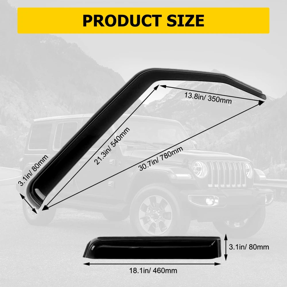 4Pcs Side Window Deflectors Outside Sun Visor Rain Guards Weather Shield Window Shelters For Jeep Wrangler JL 2018-2023 sayaragear