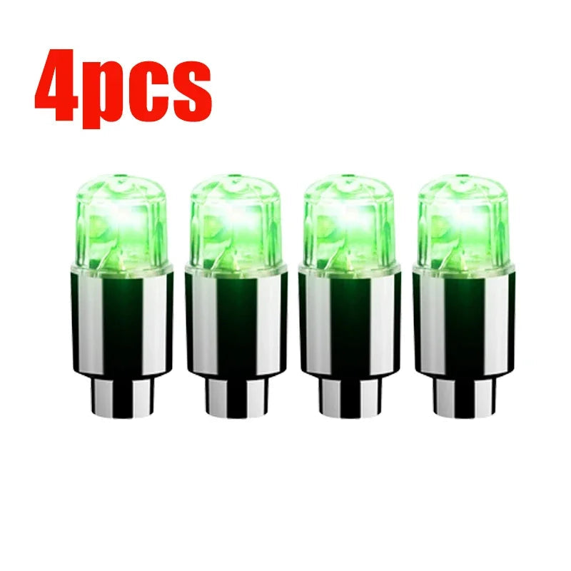 Car Hub Ambient Light Bicycle LED Tire Lights Universal Car Neon Lamp Valve Cover Lights Tire Colorful Flashing Bulb Decoration sayaragear