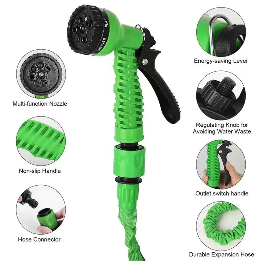 25FT-200FT Expandable Magic Hose Lightweight Design Durable Materials 7 Water Spraying Functions Gun Home Garden Watering Tools sayaragear