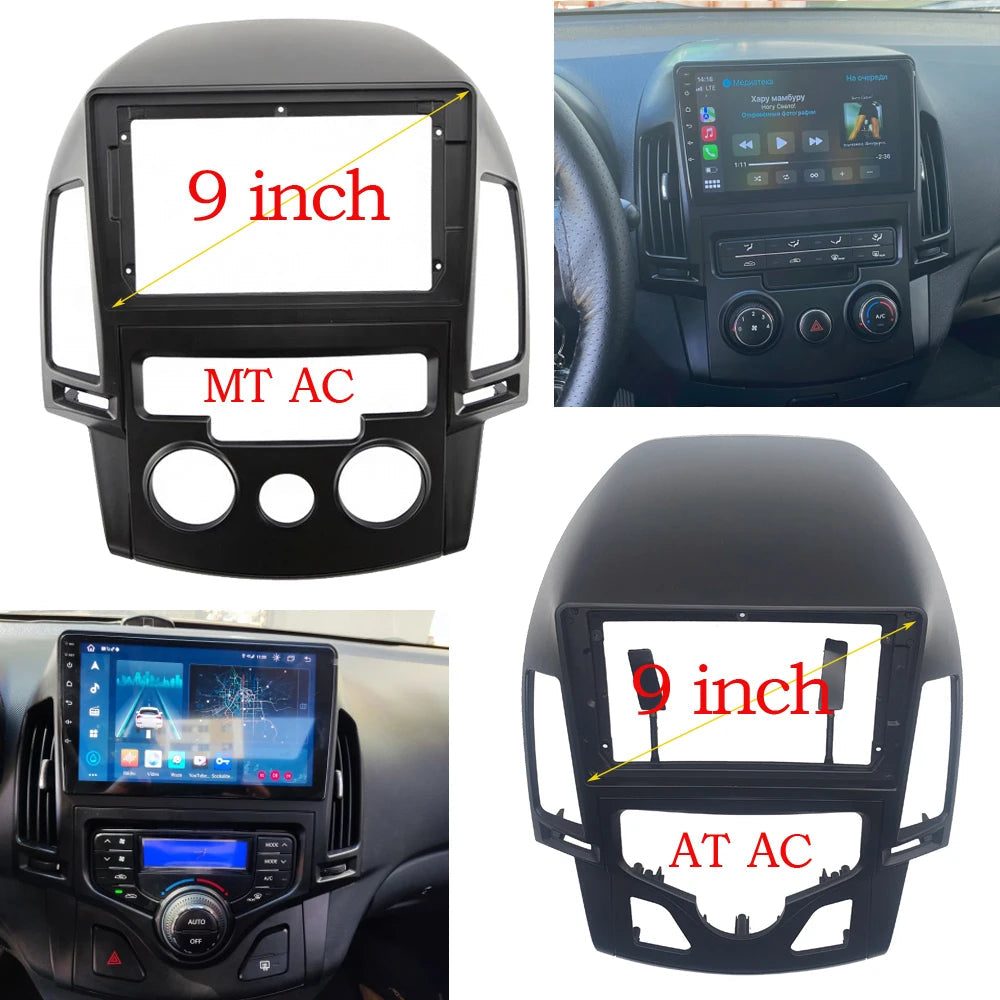 Car Radio Fascia Frame For Hyundai i30 1 FD 2007-2011 9 inch 2DIN Stereo Panel Harness Wire Connector Power Cord Cable Adapter sayaragear
