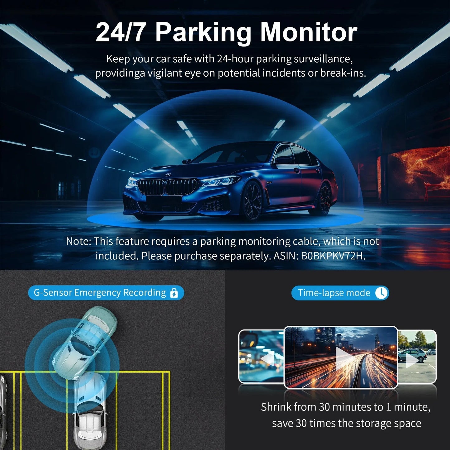 2K Dash Camera For Car DVR Dash Cam In The Car KAWA D5 Video Recorder Emergency Voice Control WiFi APP Monitor WDR Dashcam sayaragear