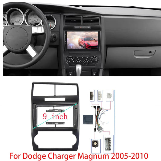 9 Inch Car Frame Fascia Adapter Canbus Box Decode Android Radio Dash Fitting Panel Kitr For Dodge Charger Magnum 2005-2007 sayaragear