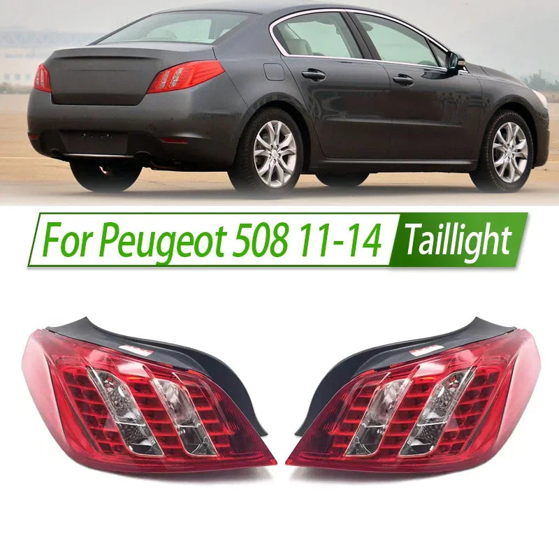 For Peugeot 508 11-14 Car Taillight Assembly OEM Style Rear Lamp with Turn Signal Reverse Light Direct Fit Replacement sayaragear