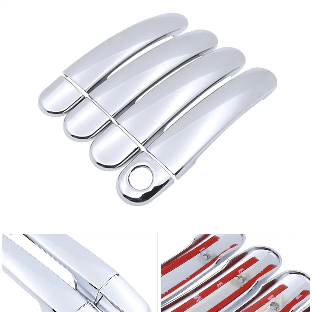 Chrome Car Door Handle Cover for Seat Leon MK1 1M 1999~2004 Handles Covering Trim Set Exterior Accessories 2000 2001 2002 2003 sayaragear