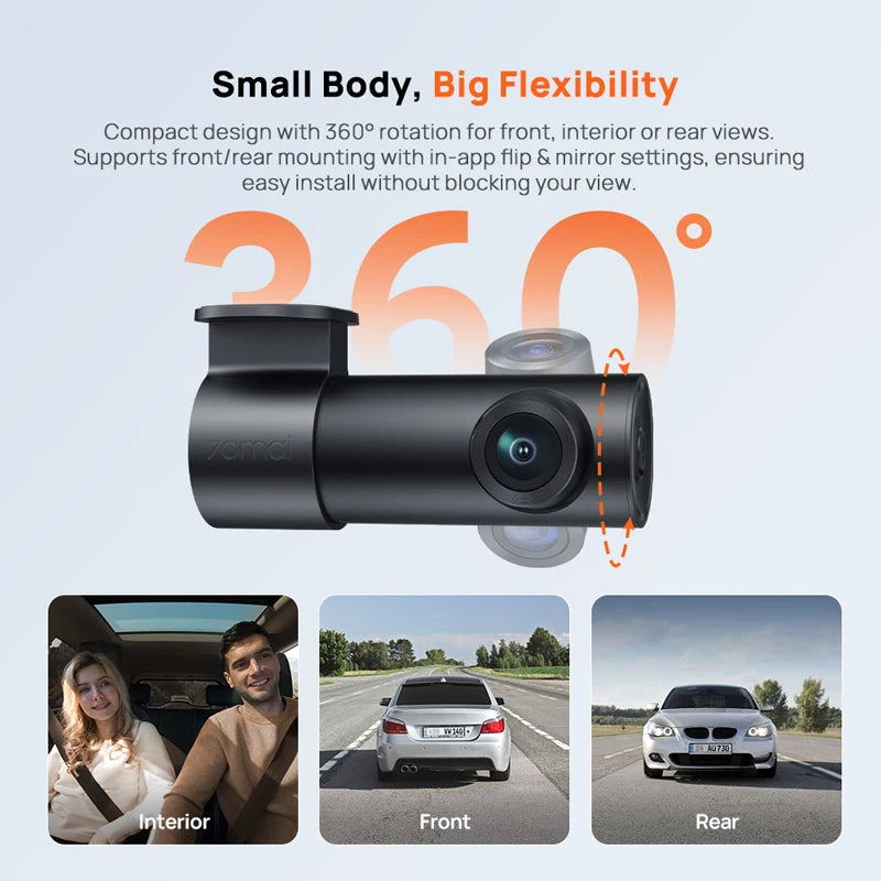 70mai Dash Cam M310 Plus 2K 1440P 143°FOV F1.55 Smart Voice Control 24H Parking Guard Night Vision 70mai M310 Plus 2K Car DVR sayaragear