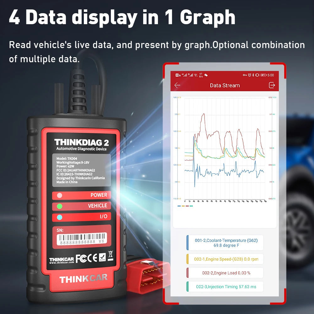 THINKCAR THINKDIAG 2 /KINGBOLEN Ediag Plus CAN FD All Systems 15 Reset Services ECU Coding OBD2 Scanner Car Diagnostic Tool sayaragear