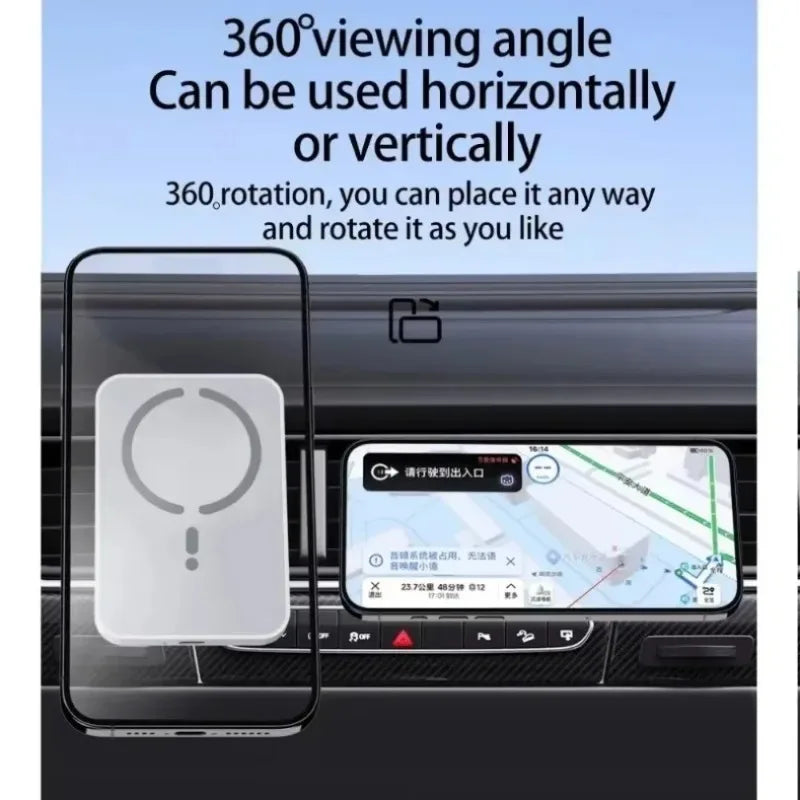 Magnetic Car Wireless Charger Air Vent GPS Phone Holder Stand For Magsafe iPhone 17 16 15 14 13 12 Pro Max Cell Fast Charging sayaragear
