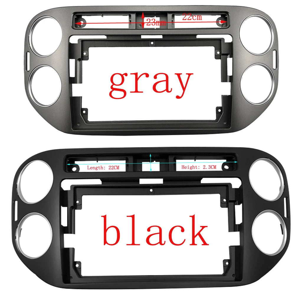 HAOCHEN Car Accessory Double Din 9 Inch Audio Plastic Fascia Gps Mp4 Radio Panel Frame for VW Tiguan 2010+ Dashboard Kit sayaragear
