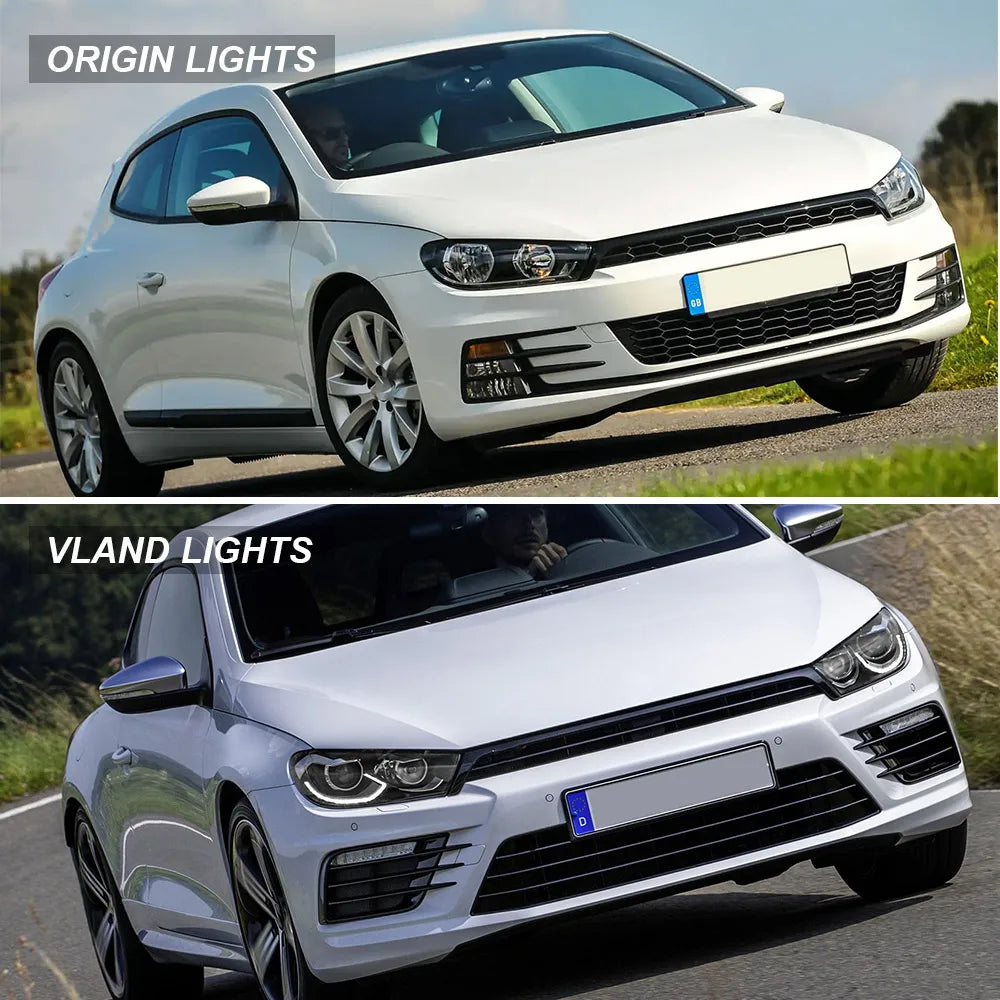 VLAND 2009-2014 Scirocco LED Projector Headlights With Start-up Animation sayaragear