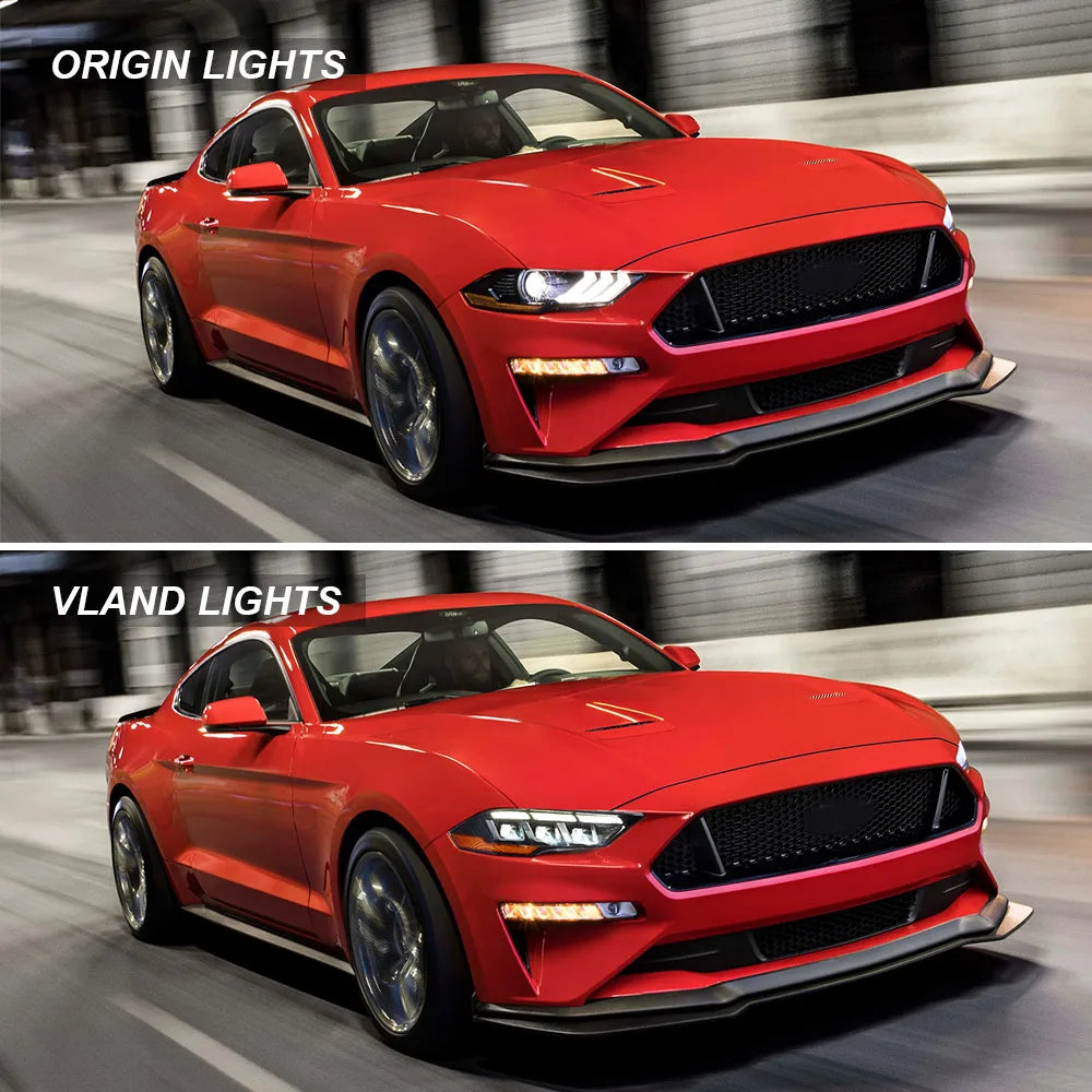 Vland 2018-2023 Mustang Headlights Full LED With S650 Style sayaragear