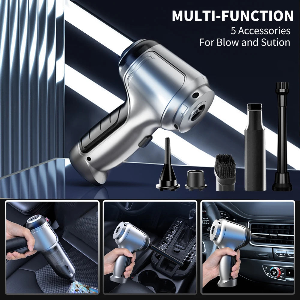 Car Vacuum Cleaner Wireless Air Dust Blower Gun for Car Powerful Portable Car Cleaning Appliance Cordless Vehicle Cleaner sayaragear