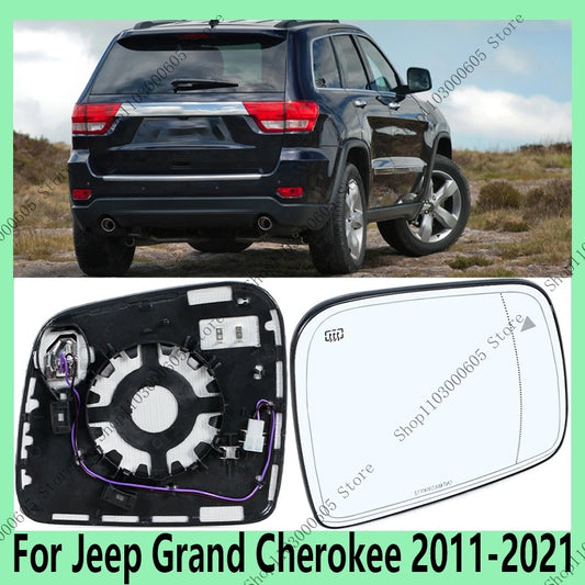 For Jeep Grand Cherokee 2011-2021 Auto Accessories Side Door Rearview Mirror Glass Lens Anti-Dazzle with Blind Spot Function - sayaragear